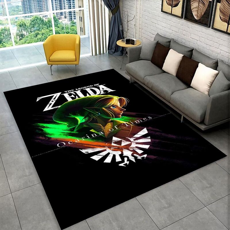 Kids Outdoor Area - Classic Z-Zelda Cartoon Games Non-Slip Area