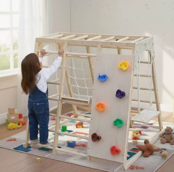 Wooden climbing frame with swi - Kids Outdoor Climbing Frame 评论和价格