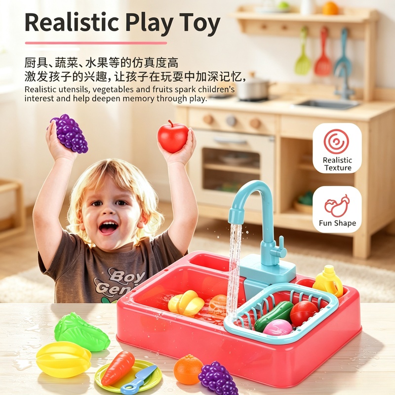 Kitchen Toy Plastic Dish‑Wash  - Kids Outdoor Kitchen Accessories 评论和价格