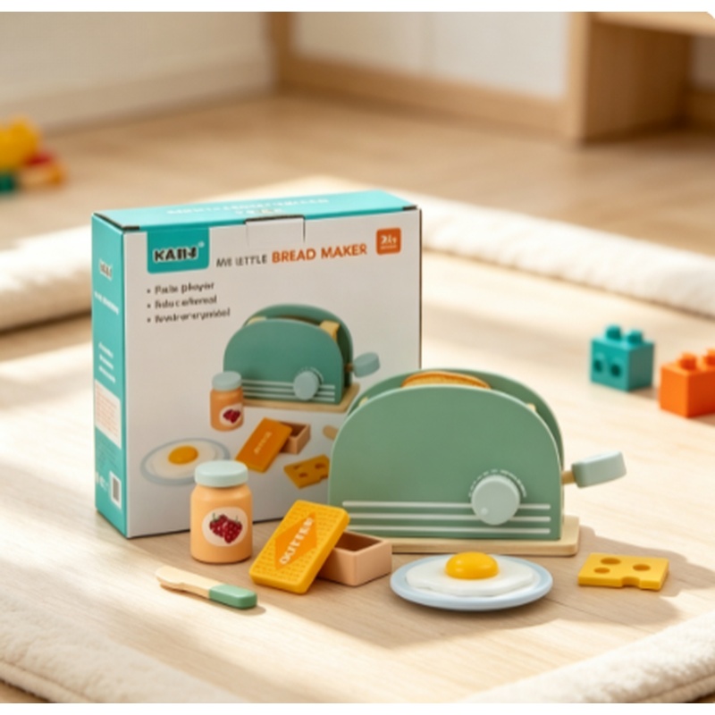 Wooden Simulation Toaster Toy  - Kids Outdoor Kitchen Accessories 评论和价格