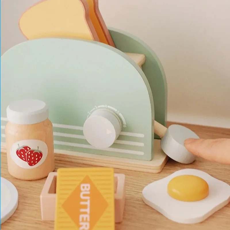 Wooden Simulation Toaster Toy  - Kids Outdoor Kitchen Accessories 评论和价格