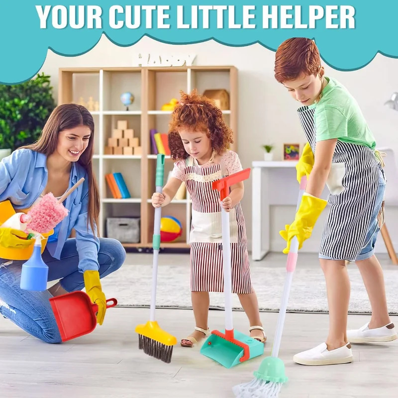 16pcs Kids Cleaning Set - Home - Kids Outdoor Broom 评论和价格