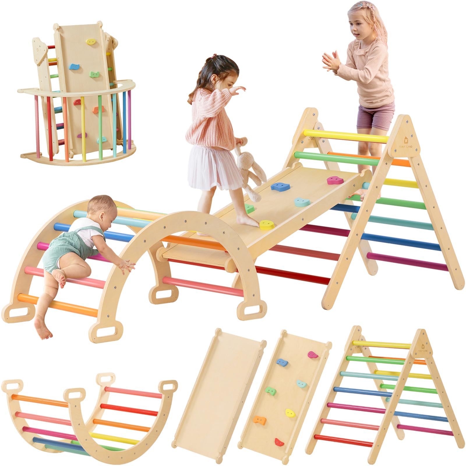 Solid Wood Versatile Climbing  - Kids Outdoor Climbing Frame 评论和价格