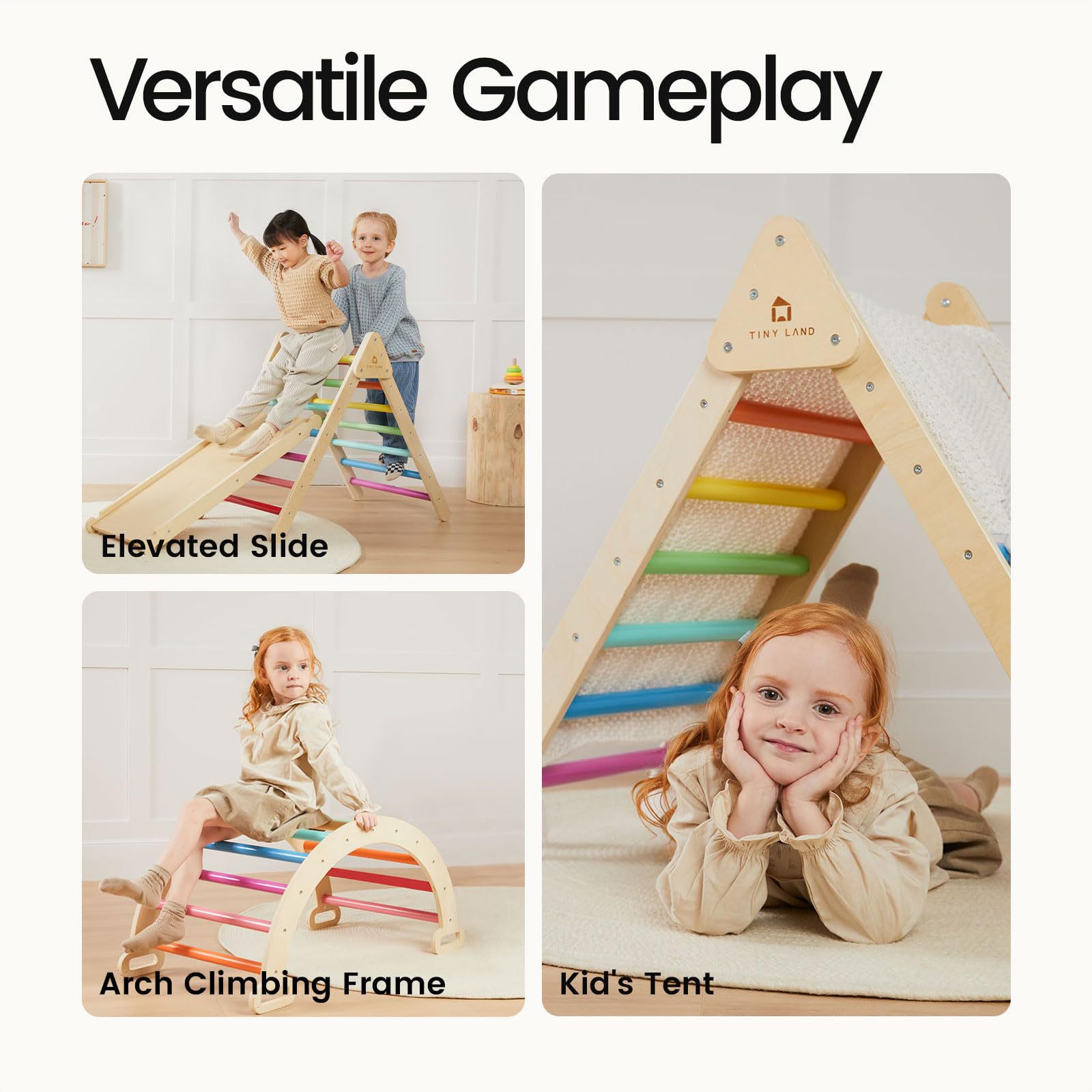 Solid Wood Versatile Climbing  - Kids Outdoor Climbing Frame 评论和价格